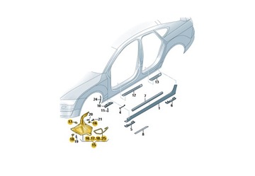 Спойлер арки колеса правый передний AUDI A4 B9 8W0853888L