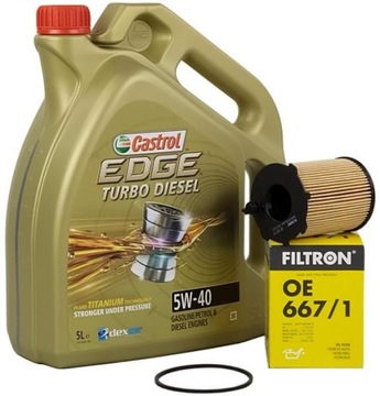 CASTROL EDGE 5W40 TD 5L+FILTR OLEJU OE667/1