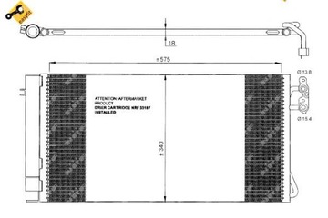 Конденсатор кондиционера BMW E81 87 90 92 03- NRF