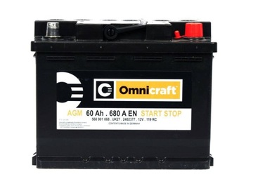 AKUMULATOR OMICRAFT 60Ah 680A AGM _ 2402377