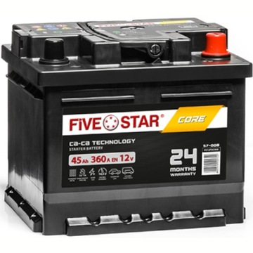 AKUMULATOR FIVE STAR 12V 45AH 360A 57-008 P+