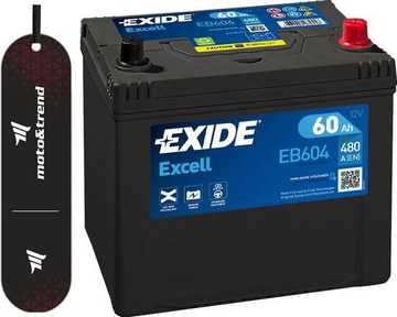 AKUMULATOR EXIDE EXCELL P+ 60Ah/480A EB604