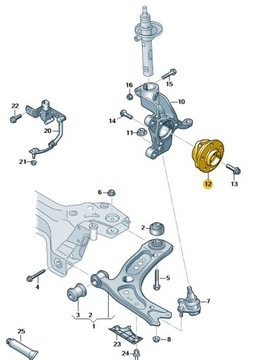 ŁOŻYSKO PIASTA KOŁA PRZÓD SEAT SKODA VOLKSWAGEN OE