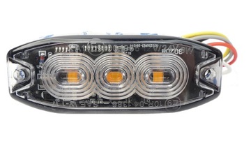 Стробоскоп 3LED тонкий 9W 12-24V R65 R10