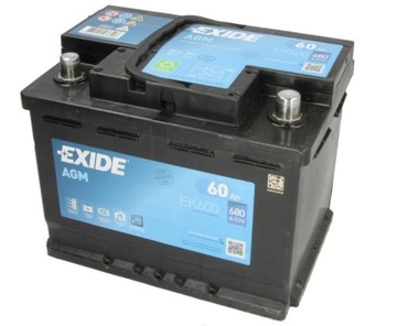 АККУМУЛЯТОР EXIDE AGM EK600 60AH 680A 12V + P AGM