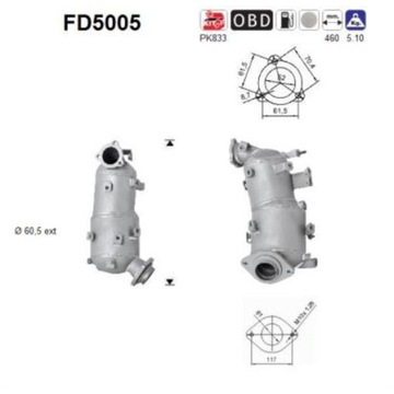 FILTR DPF TOYOTA AURIS AVENSIS COROLLA 2.0D, 2.2D