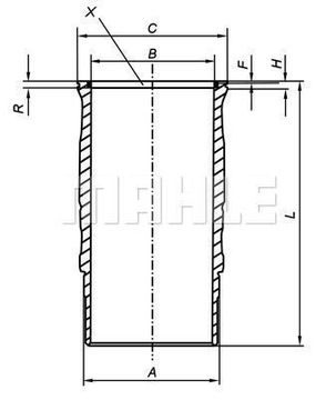 MAHLE 061 LW 00120 001 гільза циліндра