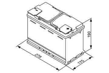 Акумулятор 12V 70AH/760A L - 278x175x190 AGM S5