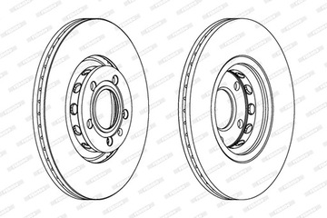 КПЛ. Гальмівні диски Ferodo DDF1706 Audi Skoda Seat Vw