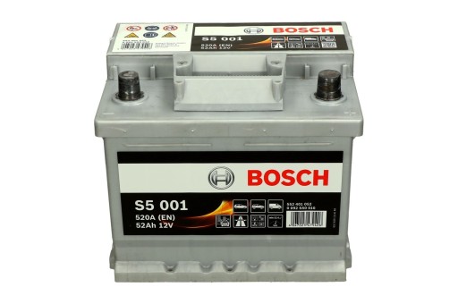 Акумулятор BOSCH 12V 52ah/520A S5 207x175x175 B13 - 9