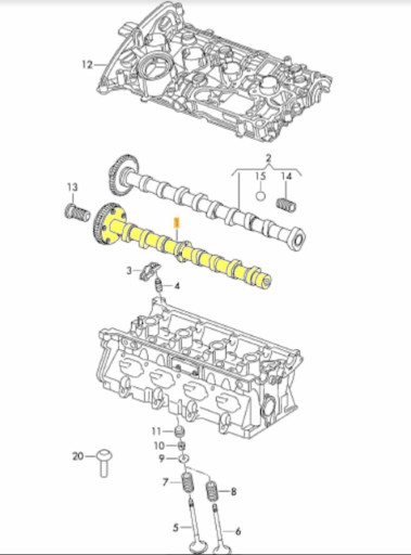 WAŁEK SSĄCY ROZRZADU AUDI A3 A4 PASSAT B7 2.0TSi - 3