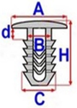 Шпилька оббивки дверей BMW 3 5 7 E30 E36 E60 E32 - 3