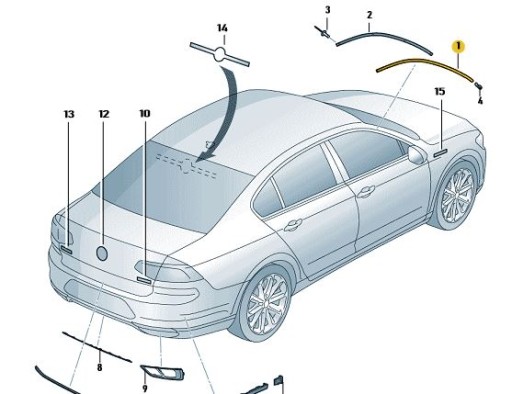 скребок прокладка VW Passat B8 ліва - 3