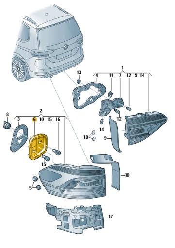 Патрон світильник VW Touran задній лівий - 2