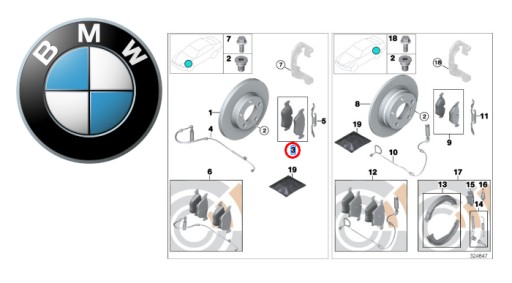 Гальмівні колодки передні BMW E60, E61, E63, E64 OE ASO - 3