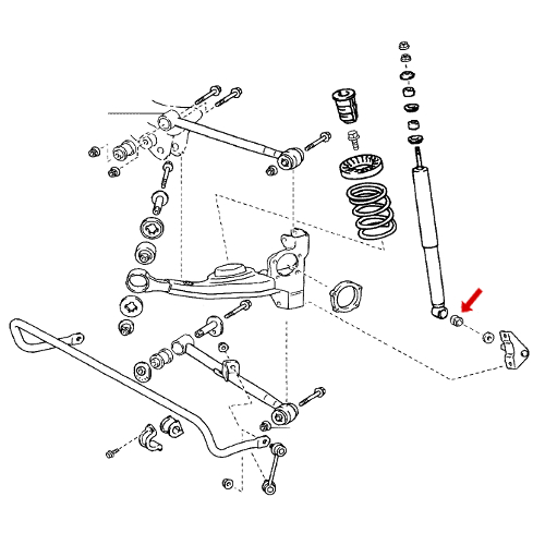 ГУМОВА ВТУЛКА ЗАДНЬОГО АМОРТИЗАТОРА RAV4 LAND CRUISER 60 - 2