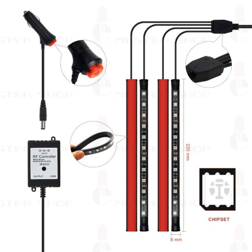 48 LED RGB ПУЛЬТ ДИСТАНЦІЙНОГО КЕРУВАННЯ САЛОНУ АВТОМОБІЛЯ - 4