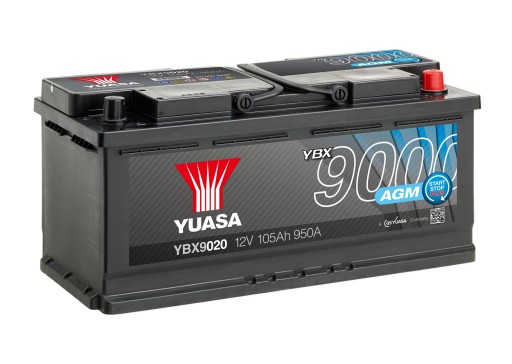 Акумулятор Yuasa YBX9020 AGM 105ah 950A START-STOP - 1