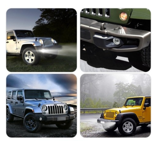 Денні ходові вогні DRL + Галогенні світлодіодні JEEP Wrangler - 13