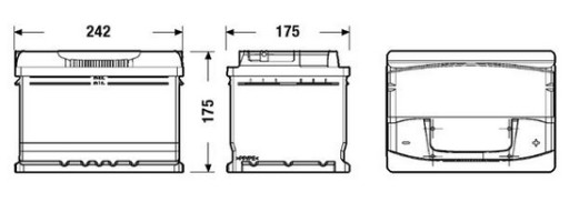 AKUMULATOR 61Ah 600A CENTRA FUTURA CA612 - 2