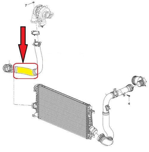 Труба турбо інтеркулера CHEVROLET CRUZE J300 2.0 CDI - 8