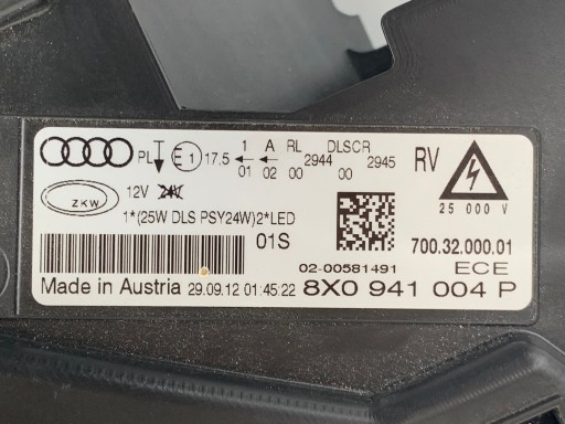 Audi A1 S1 quattro Bi-xenon правий 8X0941004P новий - 12