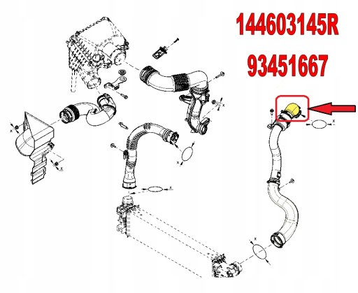 RENAULT Turbo інтеркулер шланг труби хіт 1.6 dCi - 7