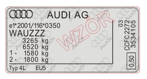 Табличка / табличка Audi - 1