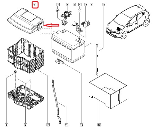 Кришка акумулятора RENAULT CLIO IV, CAPTUR-новий - 4