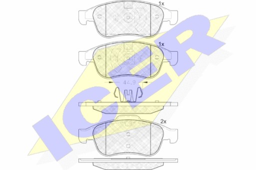 Гальмівні колодки ICER RENAULT CAPTUR MEGANE SCENIC - 2