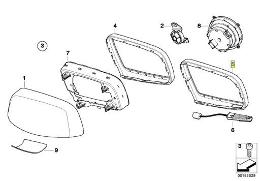 Oryginalna ramka lusterka BMW E60 prawa - 3