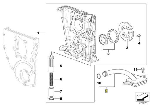 BMW króciec ssący smok olejowy M43 E46 E36 - 2