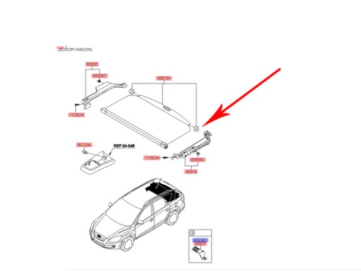 Засувка шторки багажника ліва Kia ceed cee ' d orig. - 3