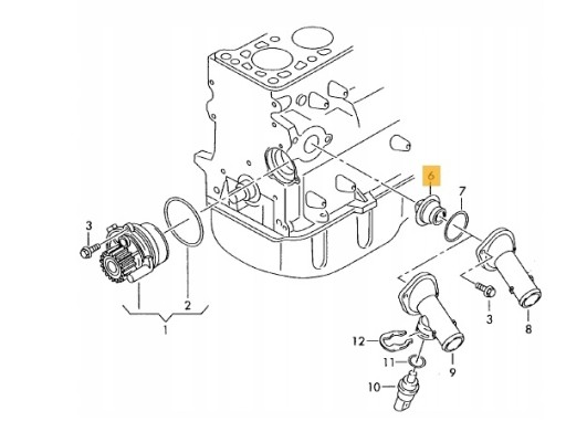 Термостат AUDI A3 A4 A6 TT 1.6 1.8 T 2.0 TDI - 2
