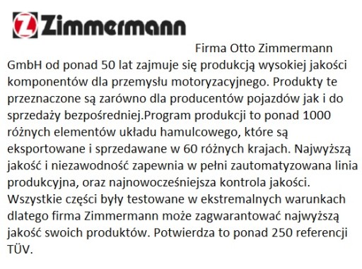 Гальмівний диск ZIMMERMANN 4250238766957 - 4