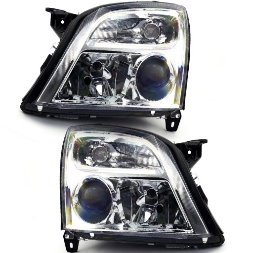 REFLEKTORY LAMPY OPEL VECTRA C H7 H7 CHROM KOMPLET - 1