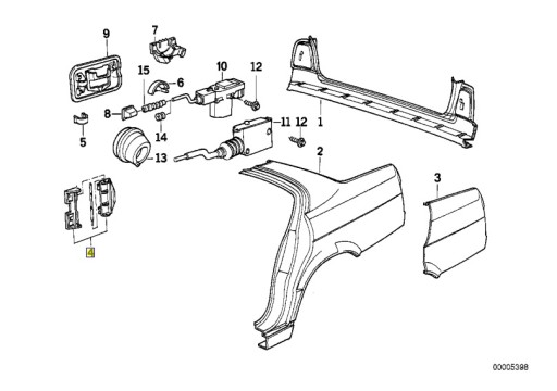 BMW петля кришки паливного бака BMW E34 E32 - 2