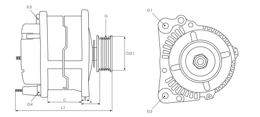 Alternator OPEL VECTRA B COMBO Astra F 1.7D A2001 - 5