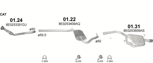 Гнучка муфта + труба Audi A4 B6 а / м1,6 - 2