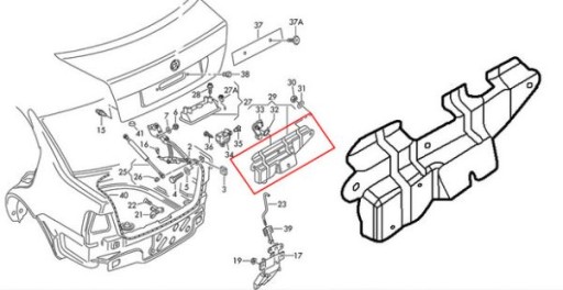 VW BORA ZAMEK BLACHA MOCOWANIE SIŁOWNIKA KLAPY - 4