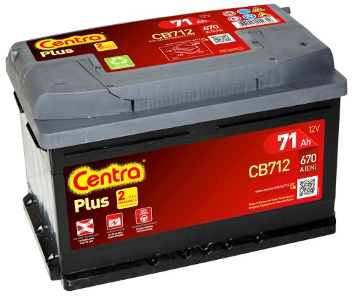 Akumulator Centra Plus 71Ah 670A CB712 Nowy Model - 1