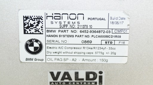 BMW F15 F30 G11 G30 компрессор кондиционера 9364872 - 2