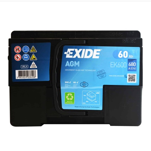 EXIDE EK600 60AH 680A AGM START-STOP - 4