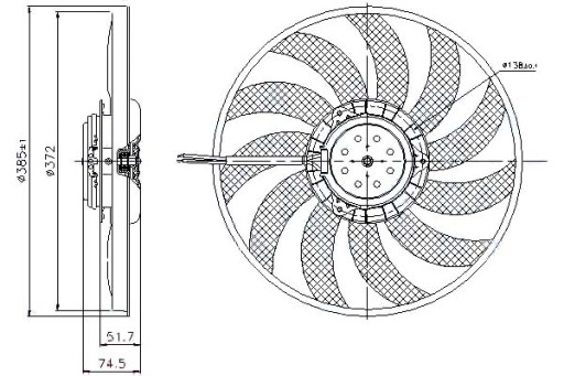 Вентилятор радіатора AUDI A 4 / S 4 (B6, B7) (00 -), AUDI A 6 / S 6 (C5) (01 - 3