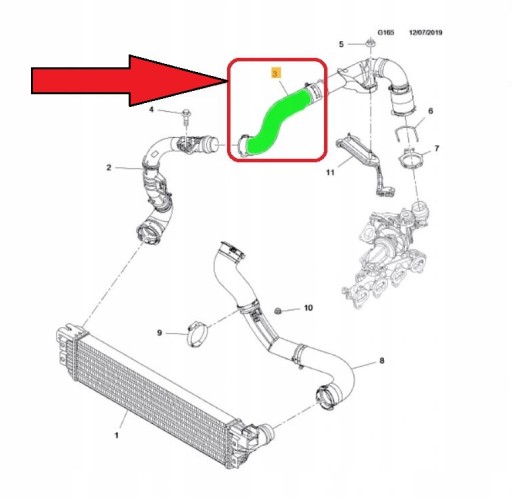 RURA INTERCOOLERA RENAULT MASTER 2.3dCi 1688324980 - 9