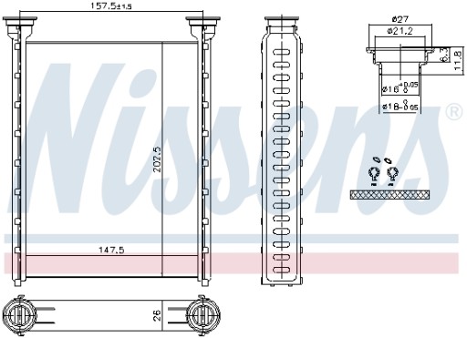 NISSENS 707214 Nagrzewnica / wymiennik ciepła - 8