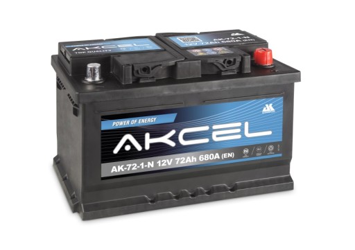 Akumulator Akcel 72Ah 680A P+ Krk AK-72-1-N - 1