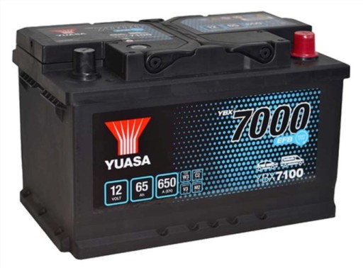 Акумулятор YUASA EFB 65AH 650A YBX7100 DOJ + WYM LDZ - 1