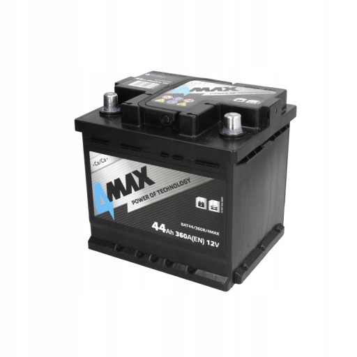 Akumulator rozruchowy 4MAX 44 Ah / 360 A , Prawy + - 2