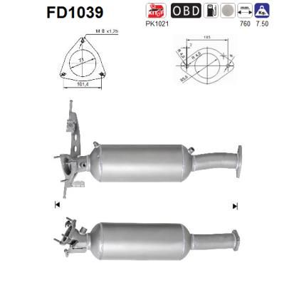 FILTR CZĄSTEK STAŁYCH FAP DPF FD1039 AS VOLVO S80 - 2